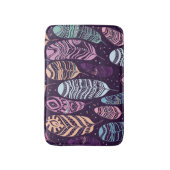 Tapis De Bain Plumes ethniques : motif noir et blanc (Devant (Vertical))