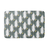 Tapis De Bain Plumes Peacock noir, vert et blanc rustique (Devant)
