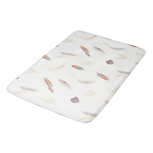 Tapis De Bain Plumes Tendance Collection Luxe Boho (Angle)