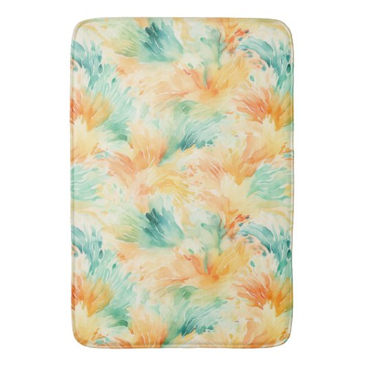 Tapis De Bain Plutôt Tropical Turquoise Orange Cream (devant Vertical)