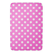 Tapis De Bain Point de Pois rose et blanc chaud (devant Vertical)
