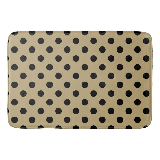 Tapis De Bain Point Pois or et noir (Devant)