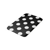 Tapis De Bain Point Polka blanc sur le Motif noir (Angle)
