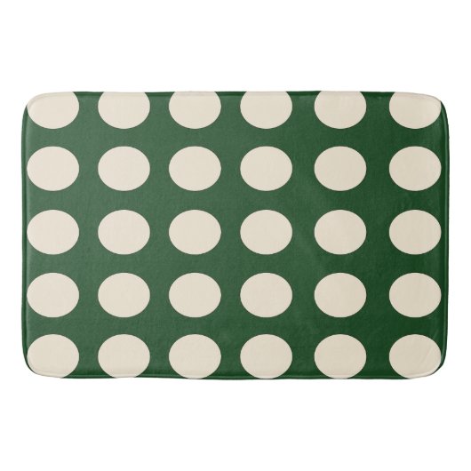 Tapis De Bain Point Polka couleur ivoire vert (Devant)