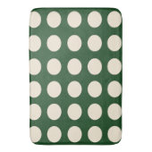 Tapis De Bain Point Polka couleur ivoire vert (devant Vertical)