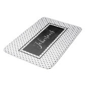 Tapis De Bain Point Polka Noir Et Blanc Moderne  (Angle)