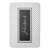 Tapis De Bain Point Polka Noir Et Blanc Moderne  (devant Vertical)