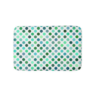 Tapis De Bain Point Polka vert et bleu