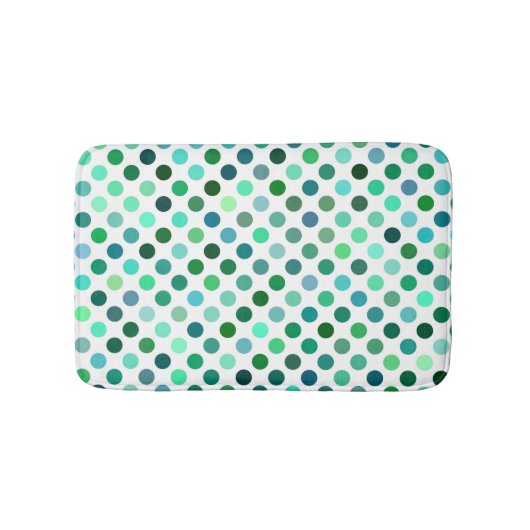 Tapis De Bain Point Polka vert et bleu (Devant)