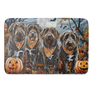 Tapis De Bain Pointeur à poils durs Griffon Halloween Éffrayant