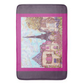 Tapis de bain pointillisé inspiré de la Tour Eiffe (devant Vertical)