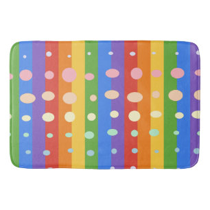 TAPIS DE BAIN POINTS ARC-EN-CIEL RAYÉS
