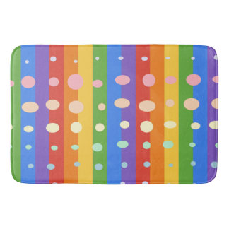 TAPIS DE BAIN POINTS ARC-EN-CIEL RAYÉS