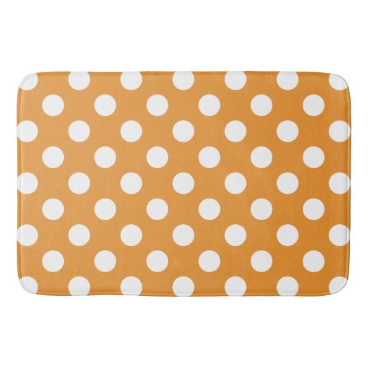 Tapis De Bain Points blancs sur ambre (Devant)