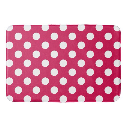 Tapis De Bain Points blancs sur cerise (Devant)