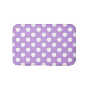 Tapis De Bain Points blancs sur lilas
