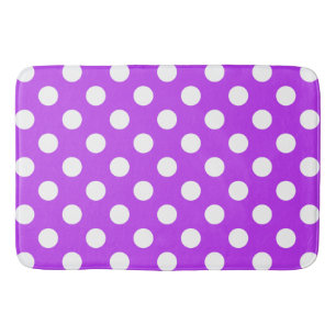 Tapis De Bain Points blancs sur violet vif