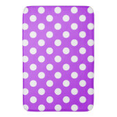 Tapis De Bain Points blancs sur violet vif (devant Vertical)