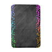Tapis De Bain Points Confetti Arc-en-ciel noirs (Devant (Vertical))