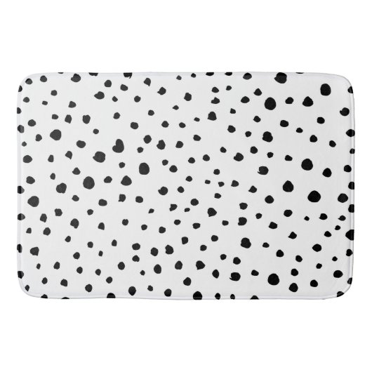 Tapis De Bain Points dalmatiens, Points dalmatiens, Noir et Blan (Devant)