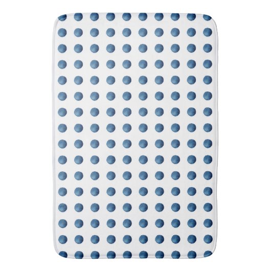Tapis De Bain Points d'aquarelle bleu (devant Vertical)
