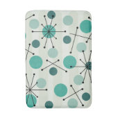 Tapis De Bain Points De L'Âge Atomique Et Starbursts Aquamarine (Devant (Vertical))