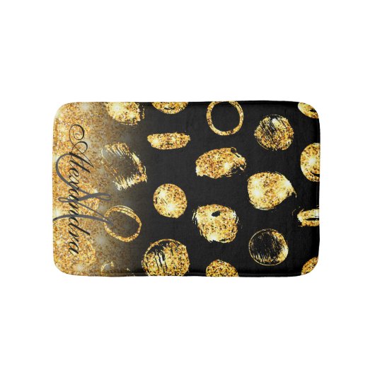 Tapis De Bain Points de pinceau d'or (Devant)