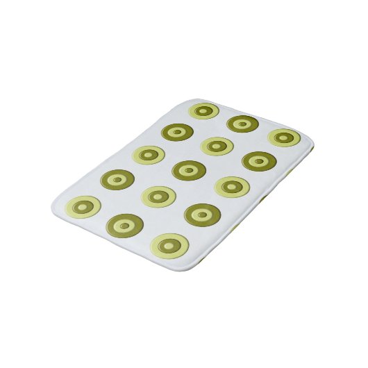 Tapis De Bain Points de polka verts (Angle)