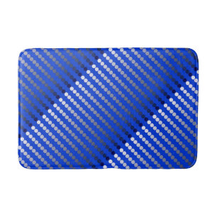 Tapis De Bain Points de satin - bleu de cobalt et étain