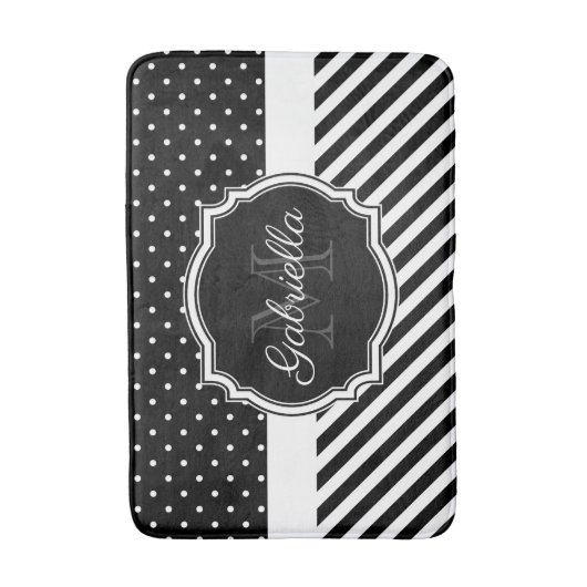 Tapis De Bain Points et bandes (Devant (Vertical))