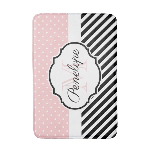 Tapis De Bain Points et bandes de mignons (Devant (Vertical))
