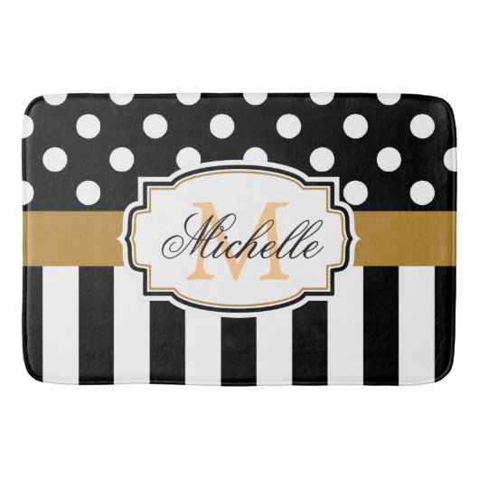 Tapis De Bain Points et rayures (Devant)