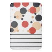 Tapis De Bain Points et rayures de pêche rouge noir (devant Vertical)