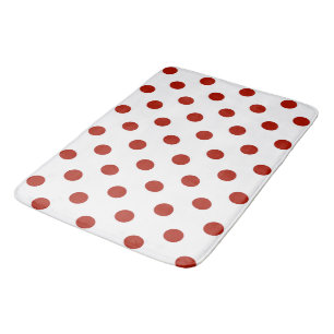 Tapis De Bain points gris, turquie rouge et blanc
