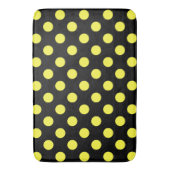 Tapis De Bain Points jaunes sur fond noir (devant Vertical)