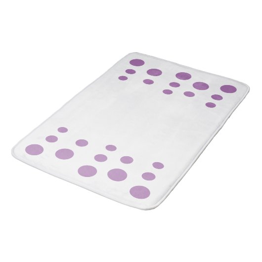 Tapis De Bain Points Lavande et blanc bulles modernes (Angle)