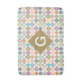 Tapis De Bain Points modernes du milieu du siècle - blanc avec p (Devant (Vertical))