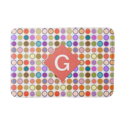 Tapis De Bain Points modernes du milieu du siècle, couleurs mult (Devant)