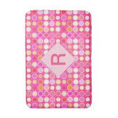 Tapis De Bain Points modernes du milieu du siècle - rose profond (Devant (Vertical))