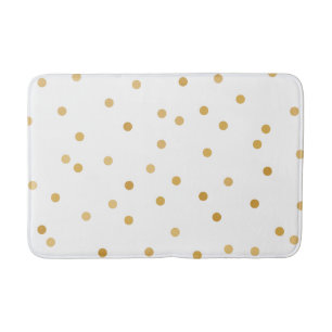 Tapis De Bain Points modernes élégants de confettis d'or blanc