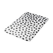 Tapis De Bain Points noirs aléatoires sur Blanc doux (Angle)