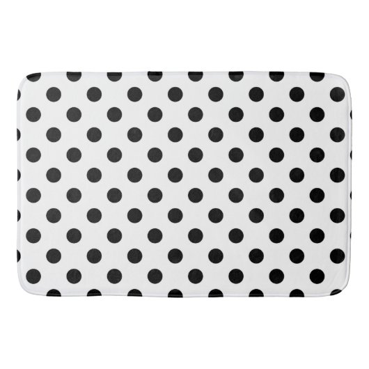 Tapis De Bain Points noirs et blancs à pois (Devant)