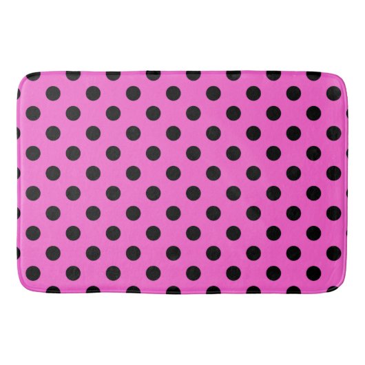 Tapis De Bain Points noirs et roses (Devant)
