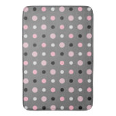 Tapis De Bain Points noirs, roses, gris et blancs (devant Vertical)