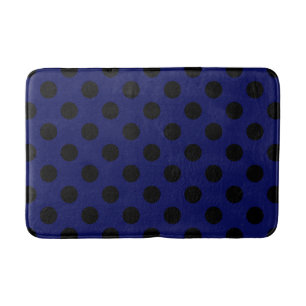 Tapis De Bain Points noirs sur bleu marine