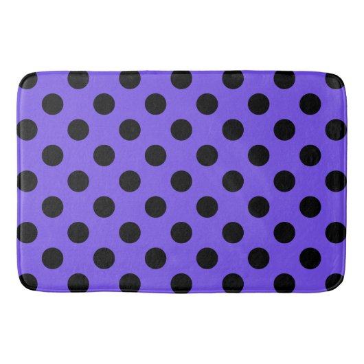 Tapis De Bain Points noirs sur bleu pervenche (Devant)