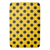 Tapis De Bain Points noirs sur fond jaune (devant Vertical)
