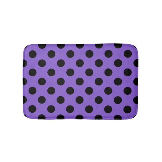 Tapis De Bain Points noirs sur lavande (Devant)