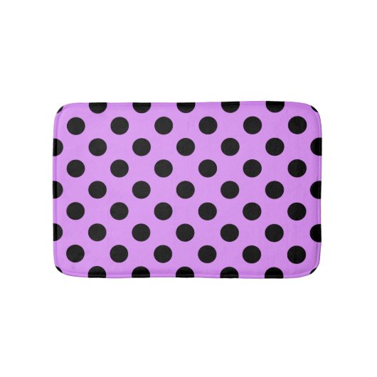 Tapis De Bain Points noirs sur lilas (Devant)