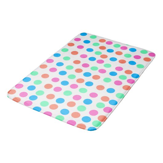 Tapis De Bain Points Pastel Printemps (Angle)